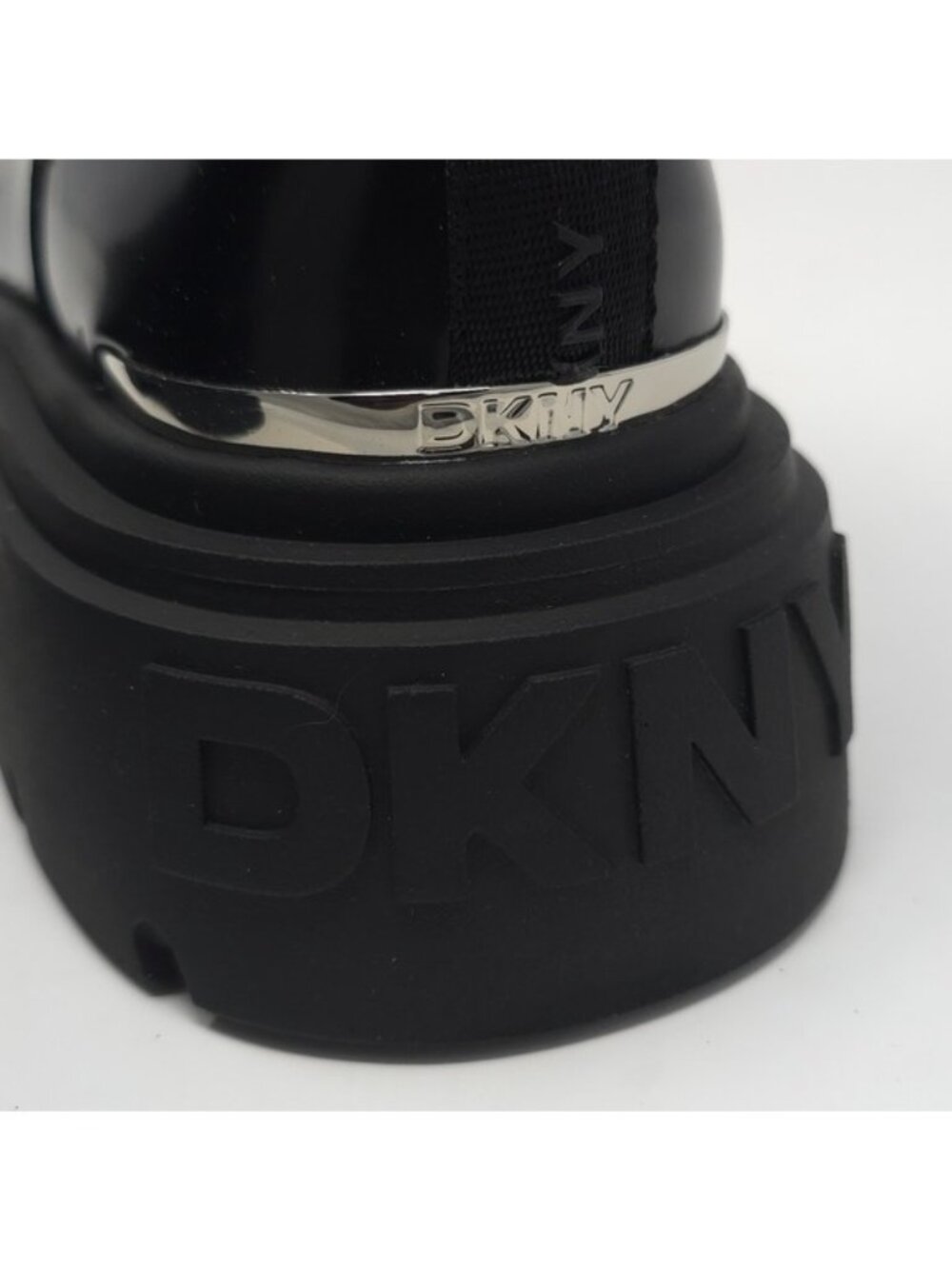 DKNY Black Patent Chelsea Lug Booties 8M - Picture 7 of 11